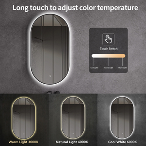 Vòm hình bầu dục phòng tắm chống sương mù thông minh gương chiếu sáng LED Vanity gương cho khách sạn phòng tắm dự án - Product Image 3