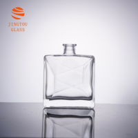 Bouteille en verre carrée de 500 ml, bouteille en verre pour whisky, adaptée aux boissons alcoolisées et aux diffuseurs, personnalisable avec logo