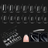 480 pièces/boîte Capsules d'ongles en gel souple transparent Gel X, couvrance complète et partielle, formes Duck, Coffin, Carré, Rond, pour extension, à presser