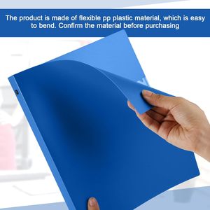 Classeur à 3 anneaux <span class=keywords><strong>de</strong></span> 1,5 pouce, format lettre (8,5'' x 11''), capacité 350 feuilles, 2 pochettes, lot <span class=keywords><strong>de</strong></span> classeurs en plastique pour l'école et le bureau - Product Image 2
