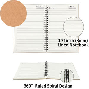 Carnet de notes A4 A5 personnalisé pour l'école, impression de planificateur, couverture rigide, double reliure, journal de fitness métallique, cahiers à spirale - Product Image 3