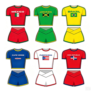 Conjunto <span class=keywords><strong>de</strong></span> 2 Piezas Personalizado <span class=keywords><strong>de</strong></span> Verano para Mujer, Camiseta Básica Ajustada, Top Corto <span class=keywords><strong>de</strong></span> Manga Corta con Estampado <span class=keywords><strong>de</strong></span> Banderas <span class=keywords><strong>de</strong></span> Países y Pantalones Cortos - Product Image 1