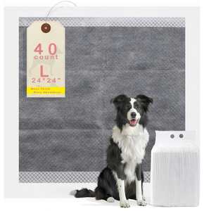 Lot de 40 tapis d'apprentissage pour chiots avec bande adhésive 24x24 - Grands tapis d'apprentissage pour chiens au charbon de bois, tapis absorbants anti-odeurs - Product Image 2