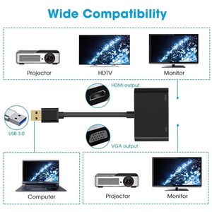 <span class=keywords><strong>Adaptador</strong></span> USB 3.0 <span class=keywords><strong>a</strong></span> <span class=keywords><strong>HDMI</strong></span> <span class=keywords><strong>VGA</strong></span> 2 en 1 Full HD 1080P con Salida Dual, Puerto Hembra, Cable Convertidor para Monitor HDTV y Proyector - Product Image 6