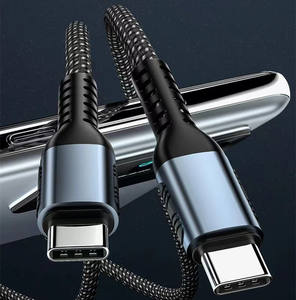 Câble de données USB Type C universel en nylon tressé à charge rapide PD 1M 100W 3A pour téléphones mobiles, matériau en aluminium, certifié CE/ROHS/FCC - Product Image 4