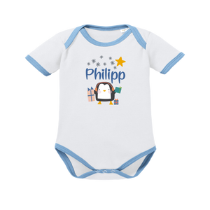 Bavaglino per neonati con nome stampato - Pinguino - Product Image 4