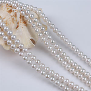 <span class=keywords><strong>Collana</strong></span> di Fili di <span class=keywords><strong>Perle</strong></span> <span class=keywords><strong>Akoya</strong></span> d'Acqua Dolce Rotonde Bianche Naturali Grado AAAAA da 7-8 mm - Product Image 6