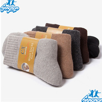 Chaussettes en laine d'hiver épaisses et chaudes pour femmes, respirantes, couleur unie, en laine mérinos, chaussettes tricotées, vente en gros