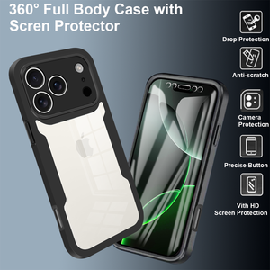 Per <span class=keywords><strong>iPhone</strong></span> 17 Pro 16 15 14 13 <span class=keywords><strong>12</strong></span> 11 Pro Max Custodia 360 con Protezione a Copertura Totale Pellicola Protettiva e <span class=keywords><strong>Bumper</strong></span> Protettivo Shell Funda - Product Image 5