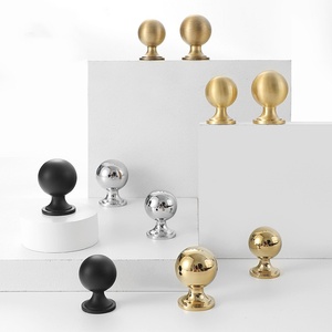 Pure <b>Copper</b> Single-Hole Cabinet <b>Door</b> Handle Modern Simple Ancient Style round Ball for Kitchen Drawers and Dressers - Product Image 2