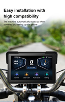 Carplay 2K pour moto, écran 5 pouces sans fil avec deux caméras, DVR, TPMS, suivi GPS et prise en charge BSD, Carplay Android pour moto