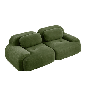 Carton Vacuum Compression Modular <b>Combination</b> Lounge, Thick Striped Corduroy Fabric Block Divan, Boneless Sponge Couch, Flexible - Product Image 4