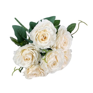 Plantas Artificiales, Ramo de Flores de <span class=keywords><strong>Rosa</strong></span> María de 6 Cabezas, Ramas de Flores Artificiales, Decoración de Bodas - Product Image 1