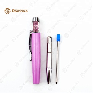 Venta al por mayor de lujo Linda hermosa de metal de moda diamante Rosa pluma bola de cristal - Product Image 5