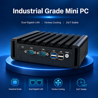 Komputer Mini NUC Intel N150 Tanpa Kipas, Dilengkapi RS232 2 Ethernet N95 N100 N150 Mini Box PC untuk Thin Client Digital Signage Kiosk