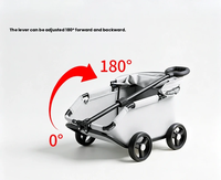 Poussette d'entrée inclinable réglable pour animaux de compagnie, pliable, capacité 7,5 kg, chariot de courses double usage pour chiens et chats, idéal pour la ville - Vente chaude