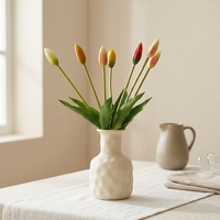 Fleurs de tulipes artificielles, tiges de fleurs artificielles, verdure artificielle réaliste, aspect réaliste, respectueuses de l'environnement, pour mariage, fête des mères, Noël