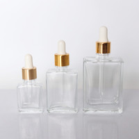 Flacon de Parfum Carré 15ml 30ml 50ml 100ml / Flacon Vaporisateur Atomiseur de Parfum Cosmétique avec Capuchon en Aluminium / Bouteille de Parfum Rectangulaire en Verre