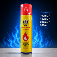 Prix d'usine OEM 100ml 200ml 300ml Bouteille de gaz butane haute pureté universelle pour recharge de briquet