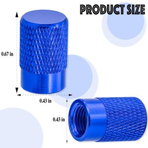 Aluminum Alloy Valve <b>Caps</b> Blue 4 Pack For Car Tire Tubeless Valve Stem <b>Dust</b> Cover - Product Image 2