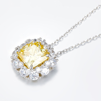 Collier pendentif de couleur zircon jaune, en argent sterling, bijoux de pierres précieuses