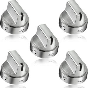 Juego de 5 Perillas de Repuesto para Estufa de Gas de Acero Inoxidable Ge, WB03X24818, Duraderas y Desmontables - Product Image 1