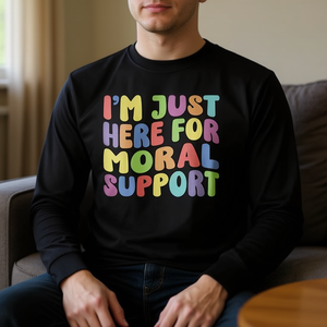 Estoy Solo por Cuenta del Apoyo Espiritual, Camiseta de Manga Larga con Humor Sarcástico - Product Image 3