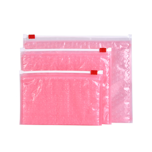 Eco Friendly Reusable <strong>Pink</strong> Zippered <strong>Bubble</strong> <strong>Mailer</strong> Pouch Cosmetic Shipping Packaging Bag for Makeup Travel Storage - Product Image 5