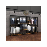 Usine Vêtements Magasin Luminaires Chemises Présentoir Ensembles Noir Design Personnalisé Costume Affichage Étagères Stand