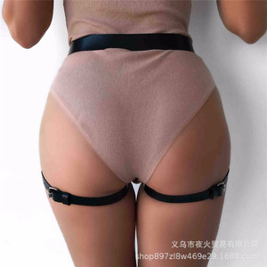 Venta directa de fábrica de lencería de cuero estilo europeo y americano, productos íntimos para parejas, artículos de cuero para piernas a la moda. - Product Image 3