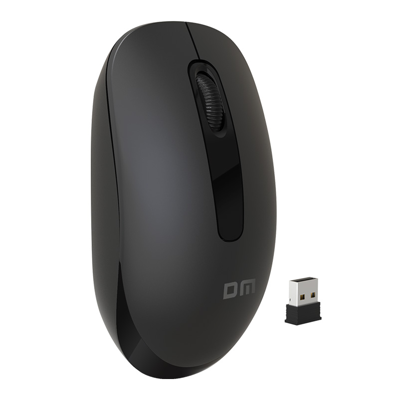 DM K6 Mouse Komputer Portabel Optikal, Mouse Nirkabel 2.4GHz Ergonomis