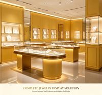 Vitrine de présentation de bijoux de luxe GZowin avec éclairage LED, design écologique, couleurs personnalisables, montage mural