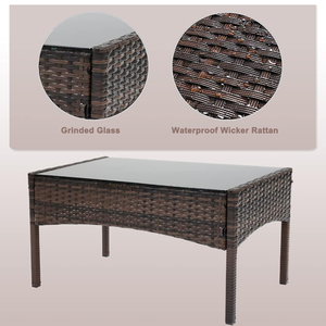 Juego de sofá de ratán para jardín al aire libre de diseño moderno de alta calidad, 4 Uds., prácticos y cómodos cojines suaves, marco de Metal sólido para hoteles - Product Image 2