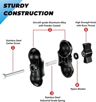 Bras en alliage d'aluminium Kewig 90 mm 3,5 pouces adapté aux supports RAM taille C, composants à boule de 1,5 pouces, support pour détecteur de poissons, support électronique marin