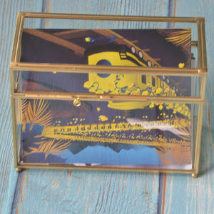 Boîte de présentation en verre biseautés transparent, 4x6, pour garder vos invités, avec couvercle en verre plat et biseautés, boîte en verre transparent avec couvercle <span class=keywords><strong>photo</strong></span> - Product Image 2