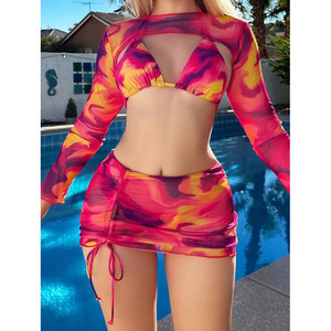<span class=keywords><strong>Bikini</strong></span> de Moda al por Mayor con Falda, Traje de Baño Estampado al por Mayor, Logotipo Personalizado, Conjunto de <span class=keywords><strong>Bikini</strong></span> de Cuatro Piezas 2026, Directo de Fábrica - Product Image 5