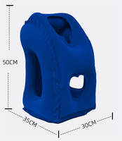 Oreiller de voyage gonflable ergonomique pliable et imperméable pour soulager les douleurs cervicales, coussin compact pour avion et voyages en voiture, forme triangulaire
