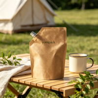 Pochette à bec verseur haut de gamme imprimée en gravure avec feuille d'or pour emballage de savon liquide, recharge de savon pour les mains, vente de luxe avec bouchon métallique