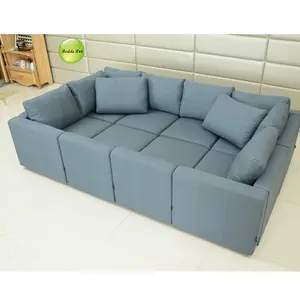 Modular sofa set, multi-function modular fabric sectional sofa