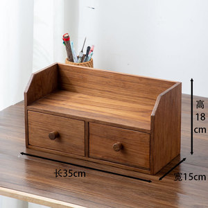 Caja de almacenamiento de cosméticos de madera tailandesa con cajones para organizar el maquillaje en el escritorio - Product Image 3