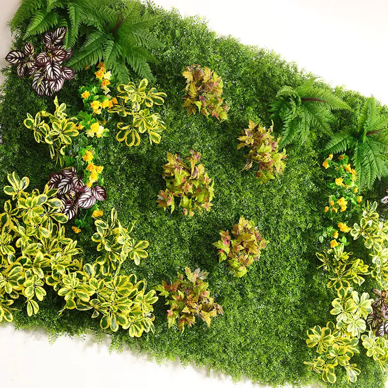 ZEFZ usinagem de parede artificial personalizada para plantas, fundo de milão, plástico falso, porta verde, decoração de interiores
