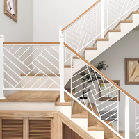 Treppengeländer aus Eisen- und Aluminiumlegierung, modernes, schlichtes Design, rostbeständig, 3 Jahre Garantie, Holzmaserung-Imitat