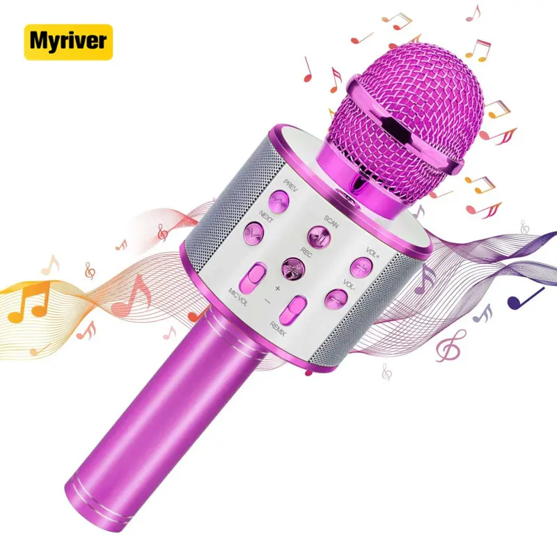 Myriver Không Dây Karaoke Microphone Với Máy Nghe Nhạc Mic Loa Ghi Âm Nhạc KTV Microfone