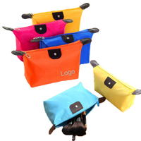Trousse de toilette imperméable à l'eau emballage sac de maquillage voyage pochette cosmétique en nylon avec logo imprimé personnalisé pour sac cadeau gratuit