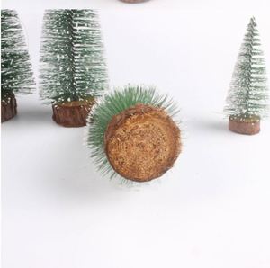 <b>Mini</b> <b>Christmas</b> Artificial Bottle Brush Tabletop <b>Trees</b> Holiday Decoration for Xmas Wood Base Winter Pine <b>Tree</b> Promotion - Product Image 4