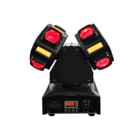 Projecteur professionnel à double tête Gecko RVBW 4-en-1 LED Cree avec laser rouge et vert, stroboscope DMX pour scène, DJ et spectacle en club