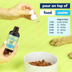 Suplemento de colágeno líquido de fórmula súper diaria 12 en 1 OEM para perros, gatos, extracto de plantas, capa de piel multivitamínica, tracto urinario