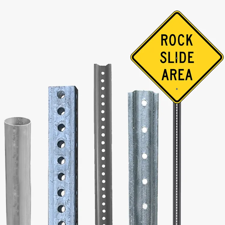 Señal de advertencia de carretera de tráfico estándar, poste de metal de acero, cuadrado, Canal en U, tubo de esmalte verde redondo, precio, EE. UU., Canadá