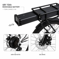 Vélo électrique de banlieue de 26 pouces, moteur 400W, batterie amovible 48V, cadre en acier à haute teneur en carbone, frein à disque à 7 vitesses