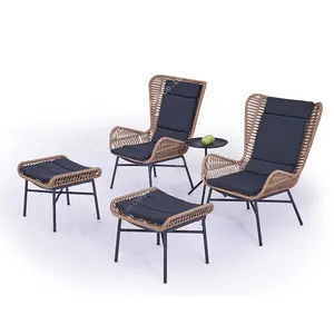 Chaise de table de restaurant en osier moderne pour patio ensemble de bistro en rotin pour l'extérieur mobilier d'extérieur pour loisirs